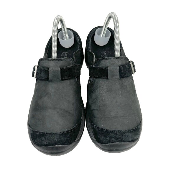 Merrell Encore Buckle Black Nubuck Leather Slip On Mules Clogs Shoes Womens 8.5 - Picture 5 of 12